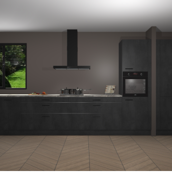 Beton Zwarte keuken Angola 98082