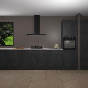 Beton Zwarte keuken Angola 98088