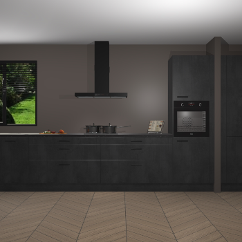 Beton Zwarte keuken Angola 98094