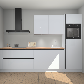 Sneeuwwitte hoogglans greeploze keuken Havana 98809