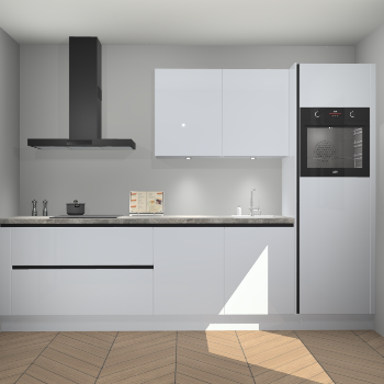 Sneeuwwitte hoogglans greeploze keuken Havana 98868