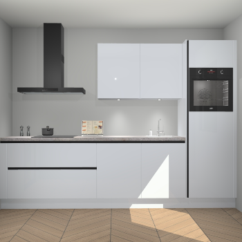 Sneeuwwitte hoogglans greeploze keuken Havana 98881