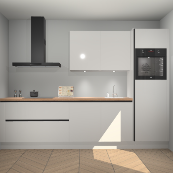 Zijdegrijze hoogglans greeploze keuken Havana 98906