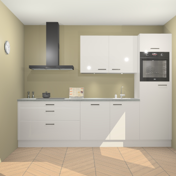 Zijdegrijze hoogglans keuken Havana 98918