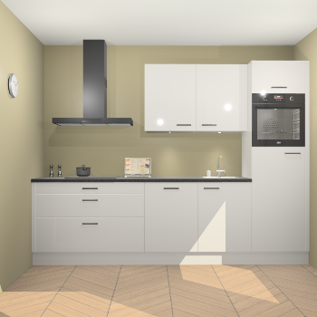 Zijdegrijze hoogglans keuken Havana 98936