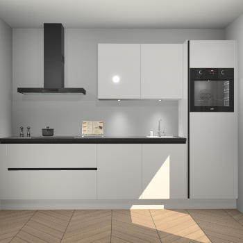 Zijdegrijze hoogglans greeploze keuken Havana 98937