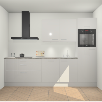 Zijdegrijze hoogglans keuken Havana 98969