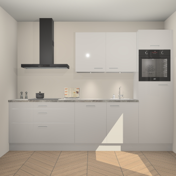 Zijdegrijze hoogglans keuken Havana 98970