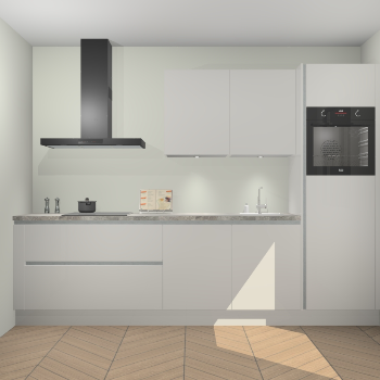 Zijdegrijze hoogglans greeploze keuken Havana 98971