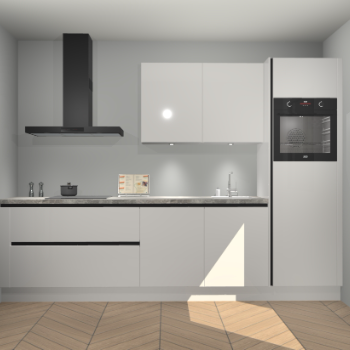 Zijdegrijze hoogglans greeploze keuken Havana 98974