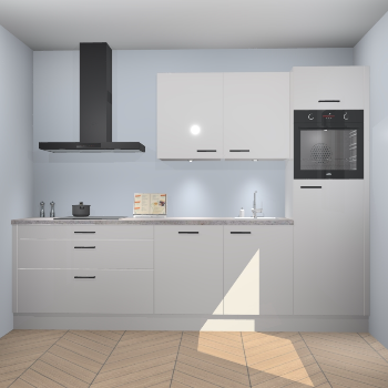 Zijdegrijze hoogglans keuken Havana 98991