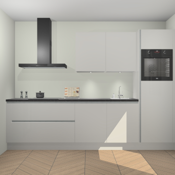 Zijdegrijze hoogglans greeploze keuken Havana 99052