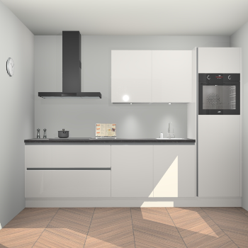 Zijdegrijze hoogglans greeploze keuken Havana 21195