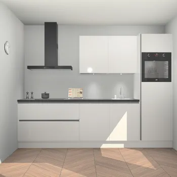 Zijdegrijze hoogglans greeploze keuken Havana 21195