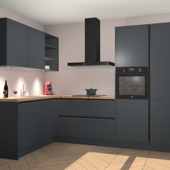 Onyxgrijze greeploze keuken Cognac 99392