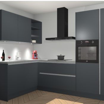 Onyxgrijze greeploze keuken Cognac 99401