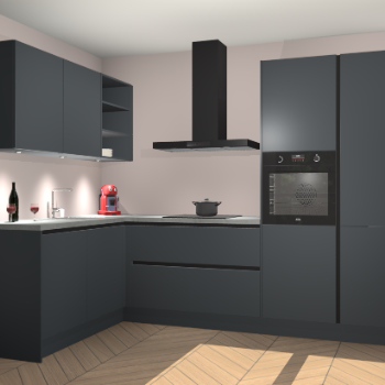 Onyxgrijze greeploze keuken Cognac 99404