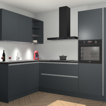 Onyxgrijze greeploze keuken Cognac 99407