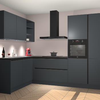 Onyxgrijze greeploze keuken Cognac 99410