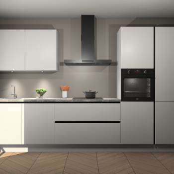 Zijdegrijze greeploze keuken Wenen 100197
