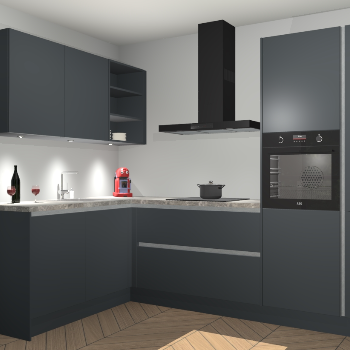 Onyxgrijze greeploze keuken Cognac 99413