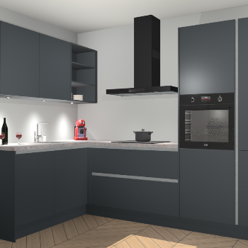 Onyxgrijze greeploze keuken Cognac 99420