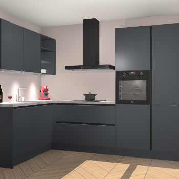 Onyxgrijze greeploze keuken Cognac 99425