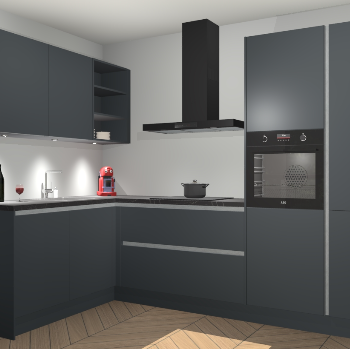 Onyxgrijze greeploze keuken Cognac 99431