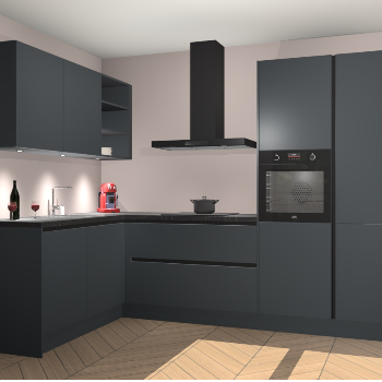 Onyxgrijze greeploze keuken Cognac 99436