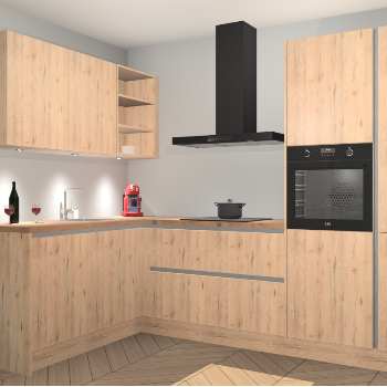 Madera Natuur greeploze keuken Cognac 99441