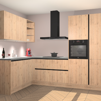 Madera Natuur greeploze keuken Cognac 99465