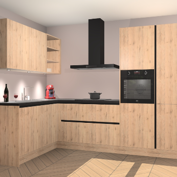 Madera Natuur greeploze keuken Cognac 99471