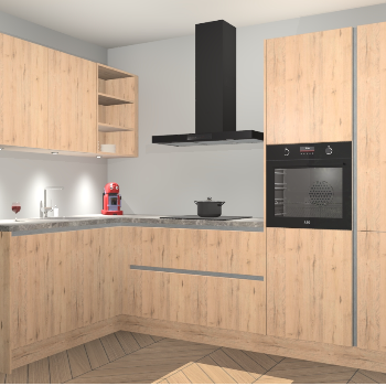 Madera Natuur greeploze keuken Cognac 99474