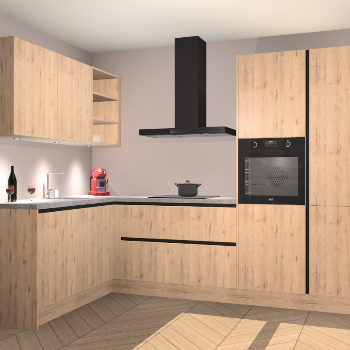 Madera Natuur greeploze keuken Cognac 99486