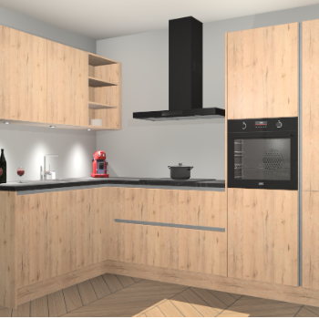 Madera Natuur greeploze keuken Cognac 99491
