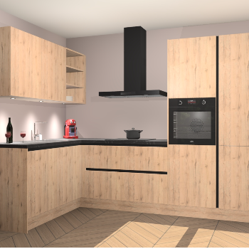 Madera Natuur greeploze keuken Cognac 99495