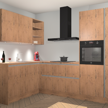 Astoria Eiken greeploze keuken Cognac 99498