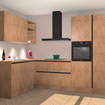 Astoria Eiken greeploze keuken Cognac 99501