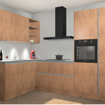 Astoria Eiken greeploze keuken Cognac 99516