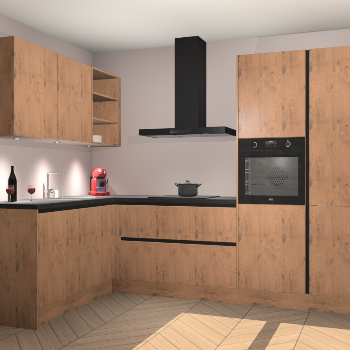 Astoria Eiken greeploze keuken Cognac 99525