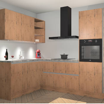 Astoria Eiken greeploze keuken Cognac 99528