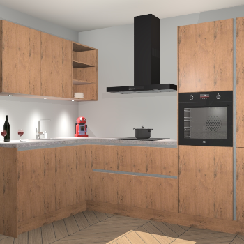 Astoria Eiken greeploze keuken Cognac 99534