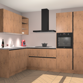 Astoria Eiken greeploze keuken Cognac 99537