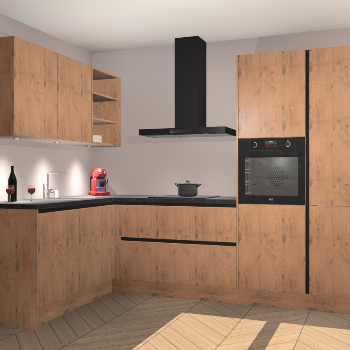 Astoria Eiken greeploze keuken Cognac 99543