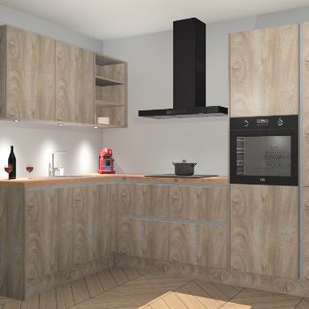 Cantaro Eiken greeploze keuken Cognac 99546