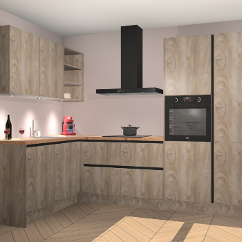 Cantaro Eiken greeploze keuken Cognac 99549