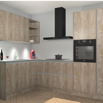 Cantaro Eiken greeploze keuken Cognac 99579