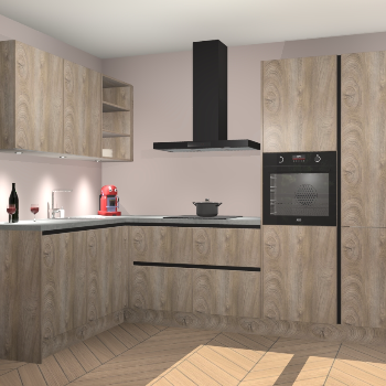 Cantaro Eiken greeploze keuken Cognac 99582