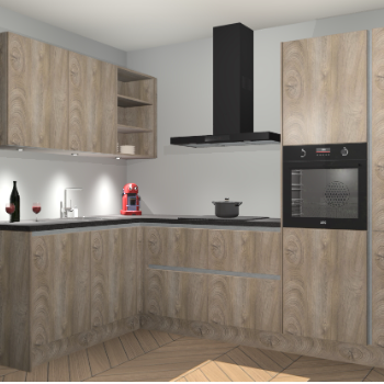 Cantaro Eiken greeploze keuken Cognac 99585