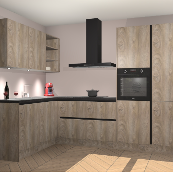 Cantaro Eiken greeploze keuken Cognac 99588